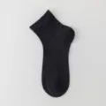 Black short cotton socks for women, breathable basic summer short tube socks variant. - One Size / Black