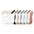 Women thin breathable sheer boat socks, summer low cut casual daisy floral ankle socks. - One Size / Random Mixed Colors