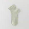 Light green mesh short socks, breathable summer thin style women cotton variant socks style - One Size / Green
