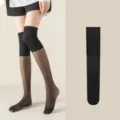 Black over-the-knee stockings for women, breathable summer knee-high sheer long socks. - One Size / Black