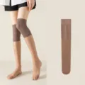Women over knee compression socks summer thin anti slip knee protection stockings - One Size / Coffee