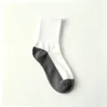 Men's black and white colorblock mid-tube sports socks, breathable daily wear cotton new style - One Size / Dark Gray
