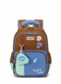 Leichter Schülerrucksack mit mehreren Fächern für die Schule und den täglichen Gebrauch - Kaffeeblau