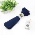 Men's navy blue mercerized cotton mid-tube socks, ultra-thin summer breathable daily wear variant. - 20 Pairs/Pack / Navy Blue