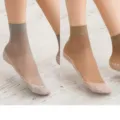 Women sheer short socks velvet cotton anti-slip thin summer variant color combo pack - Gray And Coffee