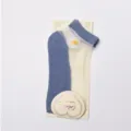 Damen Eisseide Kurze Socken, transparente flache Knöchelsocken mit süßem Blumenmuster. - Einheitsgröße / Dunkelblau