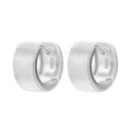 Boucles d'oreilles créoles larges brossées en argent sterling 925 style français chic - Texture Brossée / Or blanc