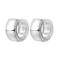 Créoles larges épaisses en argent sterling S925 style français minimaliste pour femmes - Brillant / Or blanc