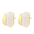 Boucles d'oreilles clous en argent S925 nacre blanche irrégulière bijoux minimalistes - Couleur Or