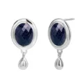 Boucles d'oreilles pendantes en argent 925 pierre de sable bleu bijoux élégants - Argent 925 / E2149 Grès Bleu