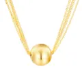Collier doré à chaînes multiples avec pendentif sphère brossé bijoux élégants pour femme - Style (XD885) / Couleur Or