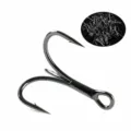 High carbon steel fishing treble hook with barbed design for lure fishing and saltwater use. - 2#-10# 5-Grid Box 45pcs / Black