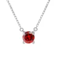 Collier pierre de naissance rouge en argent sterling 925, pendentif élégant pour femmes. - Janvier / Grenat
