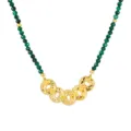 Collier ou bracelet de style chinois en malachite avec des perles de pieces d'or. - Argent 925 / Collier Malachite Pièces Anciennes