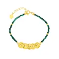 S925 argent malachite bracelet de style chinois élégant bijoux de chaîne en pierre précieuse - Argent 925 / Bracelet Malachite Pièces Anciennes