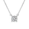 Collier pendentif solitaire en argent sterling 925 avec zircone cubique étincelant - Avril Zircone Blanche