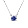 Collier Pierre de Naissance Violette en Argent 925 Élégant Bijou Chaîne de Clavicule - Septembre / Bleu Saphir