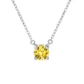 Collier de naissance jaune en argent sterling S925, design minimaliste et elegant. - Novembre / Jaune Citrine