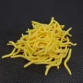 Yellow soft fishing lures artificial earthworms, realistic plastic bait for bass fishing. - 20pcs / Beige