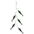 Detailed shot of multi-hook fishing soft bait rig, realistic swimbaits for saltwater fishing. - 5.5CM Cluster Fish (Boxed) / Dark Green