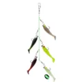 Alabama umbrella rig fishing lure set with soft plastic swimbaits and hooks for bass fishing. - Multicolor