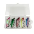 Set de 5 señuelos de pesca en caja, cebos duros VIB hundidos con estuche para pesca deportiva. - Blanco