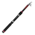 Canna da pesca telescopica portatile nera e rossa con anelli in metallo per la pesca. - 2.1 / Canna Rossa