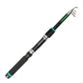 Canna da pesca telescopica portatile, design nero e verde con comoda impugnatura in schiuma. - 2.1 / Canna Verde