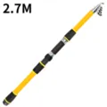 Telescopic fishing rod yellow black 2.7m fiberglass fishing pole fishing tackle gear - 2.7M Single Rod / Yellow