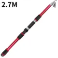 2.7M telescopic fishing rod red black fiberglass portable sea fishing tackle gear variant - 2.7M Single Rod / Red