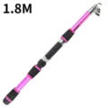 Portable telescopic fishing rod 1.8m pink black spinning travel fishing gear for kids - 1.8M Single Rod / Pink