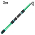 Telescopic fishing rod 3m green and black portable travel fishing pole for outdoor use - 3M Single Rod / Green