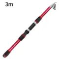 Telescopic fishing rod red black portable carbon sea fishing tackle 3m length outdoor tool - 3M Single Rod / Red