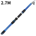 2.7m telescopic fishing rod blue portable carbon travel pole sea fishing tackle gear - 2.7M Single Rod / Blue