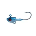 Blue fishing jig head lure with a red 3D eye and metal hook for sea fishing and soft baits. - 5g / Blue