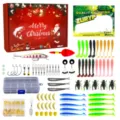 Christmas fishing lure kit with various soft baits, hard hooks, tackle box and gift box set. - B Set