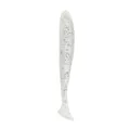 Detailed close-up view of the transparent T-tail soft fishing lure with silver glitter sparkles. - 5.5cm/1.2g 10 Pieces Pack / 44A