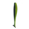 Green T-tail soft plastic fishing lure detail shot for bass and predatory fish angling - 44J