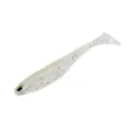 Transparent soft fishing lure with T-tail and glitter, realistic design for bass fishing. - Threaded Fish - Silver White