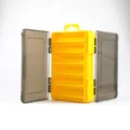 Scatola per attrezzatura da pesca a doppia faccia in plastica per esche di totano e ganci - 12 Griglie / Giallo