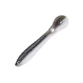 Soft plastic fishing lure, lifelike loach design with glitter for outdoor angling. - Black and White