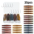 35pcs fishing soft bait set with plastic storage box and hooks for bass fishing - Tube Bait (Dropshot Hook) / 35-Piece Set