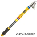 High quality portable carbon fiber telescopic fishing rod 2.4m for sea fishing gear - 2.4m