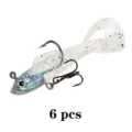 Soft plastic fishing lure 9cm curly tail swimbait with lead head and hooks for bass fishing - Style A 6 Pcs