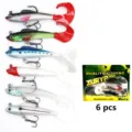 6pcs Soft Plastic Fishing Lures Curl Tail Jig Head Baits for Saltwater Freshwater - Mixed Color 6 Pcs