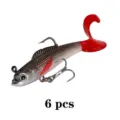 9cm Soft Fishing Lure Red Tail Lead Head Jig Swimbait 6pcs Pack Variant Fishing Bait - Style B 6 Pcs