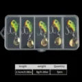 5pcs 2.5cm 8g metal VIB fishing lure spoon bait set with clear plastic storage box - Letter C