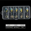 Set of 5pcs 2.5cm 8g metal VIB vibration fishing lures with spinner blade hooks - Letter E