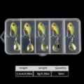 5 Stk. 2,5cm 8g VIB Metall Angelköder Set mit goldener Klinge und Drillingshaken für Angeln - Buchstabe F