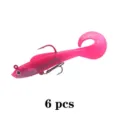 6 Stk rosa weichplastik angelkoder schwanz bleikopf jigs für barsch angeln köder - Stil G 6 Stk.